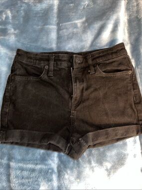 Wild Fable Black High-Rise Rolled Hem Denim Shorts